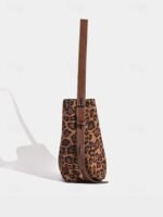 Women's Suede-Like Faux Leather Tote with Leopard print, - Image 5
