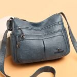 Women's Faux Leather Crossbody Bag - Multi-Pocket Shoulder - Image 11