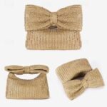 Women's Boho Chic Straw Clutch with Large Bow Detail - - Image 8
