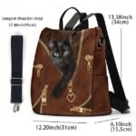 Large Capacity Black Cat Animal Print Multi-Carry Backpack - - Image 9