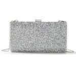 Women's Silver Glitter Clutch, Elegant Evening Bag with - Image 4
