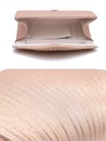 Champagne Glitter Evening Clutch Bag with Pleated Design – - Image 7