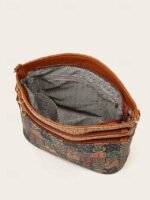 Boho Vintage Crossbody Bag with Geometric Patterns - Lightweight - Image 2